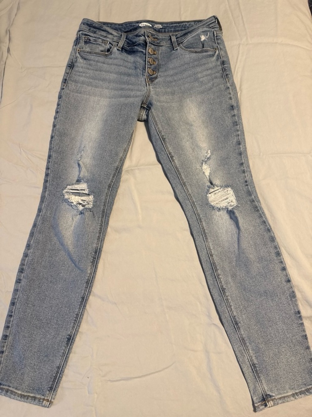 Old Navy Light Blue Distressed Skinny Jeans